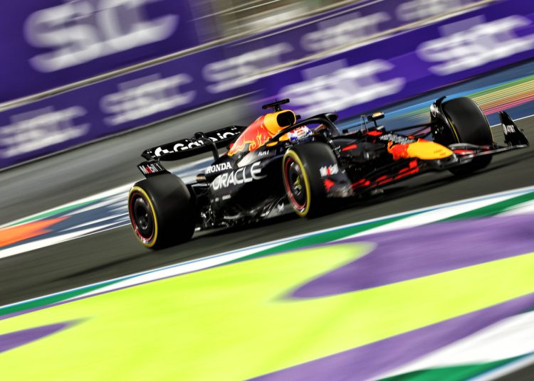 A brilliant lap from Max Verstappen has seen the Red Bull driver steal pole position away from McLaren at the Saudi Arabian Grand Prix. Image: XPB Images.
