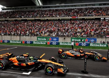 McLaren will assess how it deploys upgrades to its cars with Oscar Piastri and Lando Norris duking it out for the world title. Image: XPB Images.