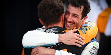 The emergence of Oscar Piastri as a championship threat could lead to Lando Norris leaving McLaren. Image: XPB Images.