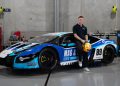Ronan Murphy with the Lamborghini Huracan GT3 he'll race in the New Zealand Endurance Championship.