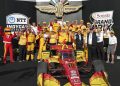 Alex Palou and team celebrate victory. Image: Supplied
