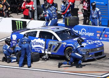 The #17 Chris Buescher Ford Mustang was found to be in breach of the NASCAR rules and regulations.