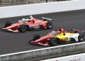 Will Power and Josef Newgarden during practice at the 109th Indianapolis 500.