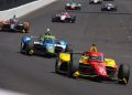 Alex Palou in the #9 DHL Honda during Carb Day practice.