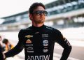 Pato O'Ward durig practice for the 109th Indianapolis 500.