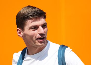 Max Verstappen of the Netherlands and Red Bull Racing arrives in the paddock during previews ahead of the F1 Grand Prix of Emilia-Romagna at Autodromo Internazionale Enzo e Dino Ferrari.