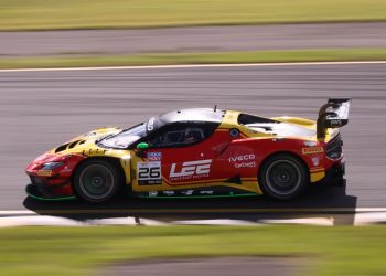 The #26 Arise Racing Ferrari 296 GT3 will start both races from pole position. Image: SRO / Jack Martin