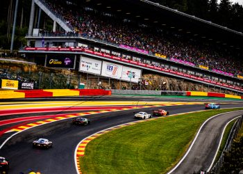 A general view of Eau Rouge and Radillon at Circuit de Spa-Francorchamps.