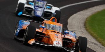 Scott Dixon during practice for the 2025 Indianapolis 500.