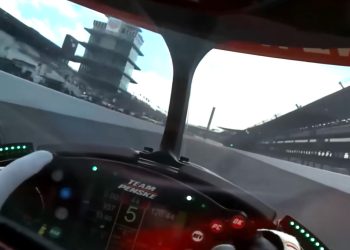 Josef Newgarden's view of Indianapolis Motor Speedway.