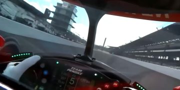 Josef Newgarden's view of Indianapolis Motor Speedway.