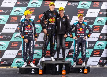 Matt Payne beat both Triple Eight drivers in a Tassie thriller. Image: InSyde Media