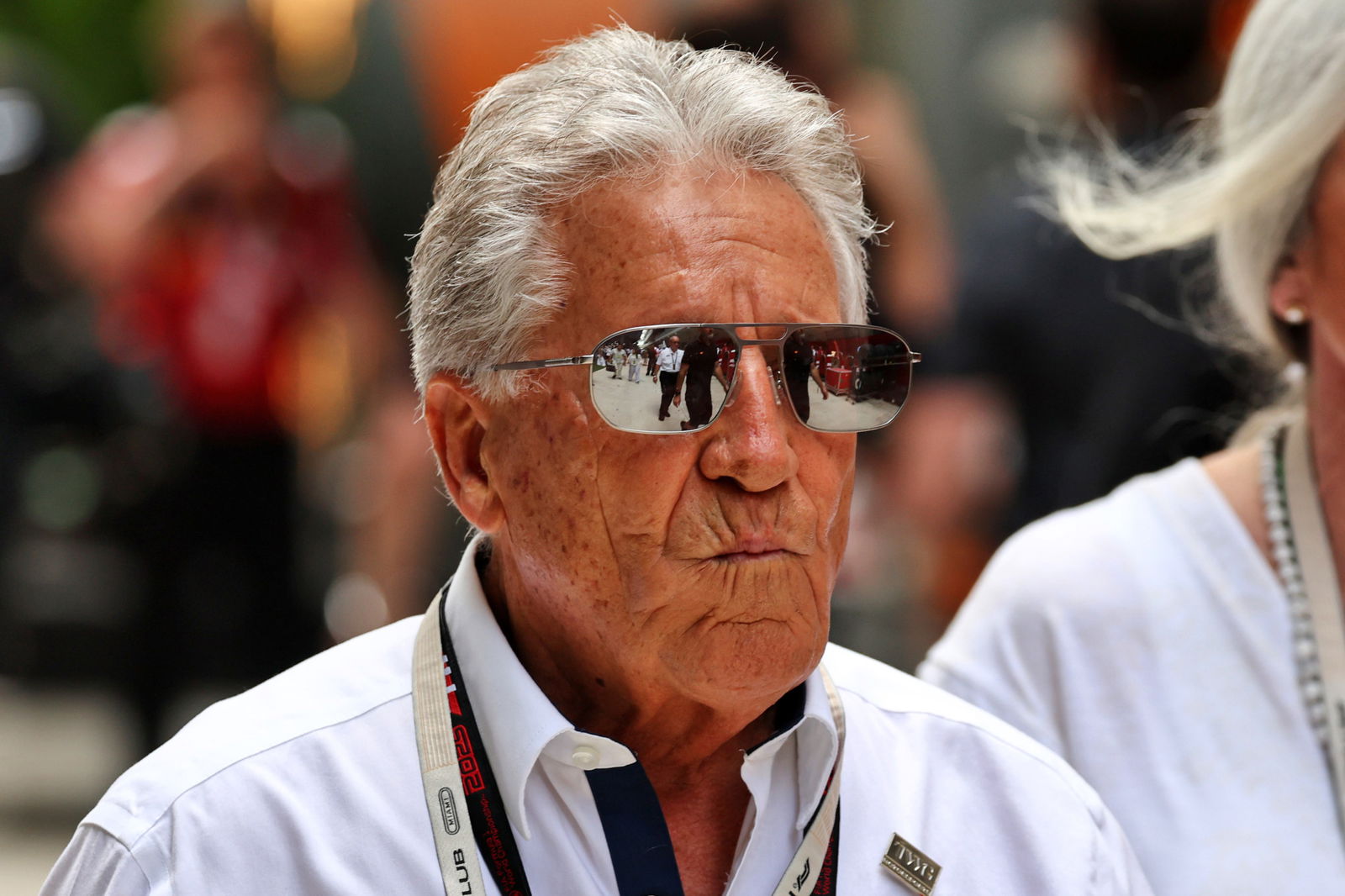 Mario Andretti at the 2025 Formula 1 Miami Grand Prix. 