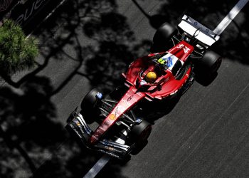 Lewis Hamilton during qualifying for the 2025 Formula 1 Monaco Grand Prix.