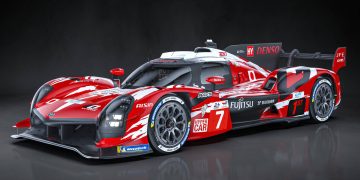 Toyota's GR010 dressed in a tribute livery to the TS020.