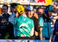 Tim Blanchard celebrates with James Courtney. Image: InSyde Media