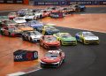 NASCAR Cup Series cars through the stadium section at Autodromo Hermanos Rodriguez.