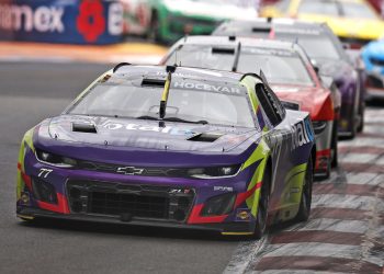 Carson Hocevar drives the #77 Spire Motorsports Chevrolet Camaro.