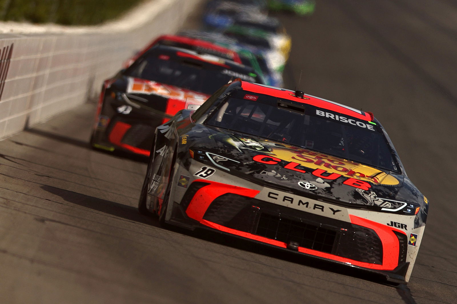 Chase Briscoe, driver of the #19 Bass Pro Shops Toyota, drives during the NASCAR Cup Series The Great American Getaway 400 at Pocono Raceway. 