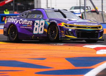 Shane van Gisbergen in the #88 Trackhouse Racing Chevrolet Camaro at Mexico City.