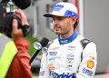 Kyle Larson speaks to a Fox Sports reporter.