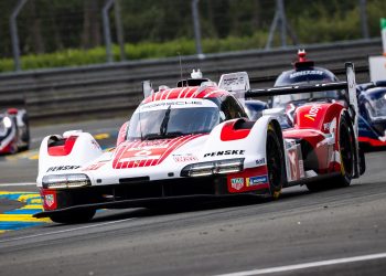 The #6 Porsche 963 by Porsche Penske Motorsport is driven by Matt Campbell, Kevin Estre, and Laurens Vanthoor.
