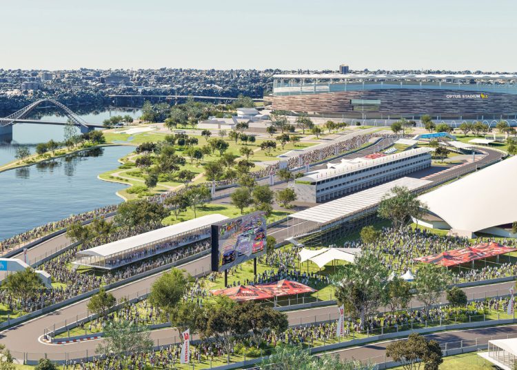An early render of the Perth Street Circuit. Image: Supplied