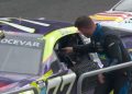 Ricky Stenhouse Jr confronts Carson Hocevar after the NASCAR Cup Series race at Autodromo Hermanos Rodriguez.