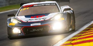 The #2 Johor Motorsports JMR Corvette Z06 GT3.R driven by Jordan Love.