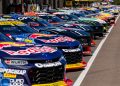 Supercars lined up at Hidden Valley Raceway in 2024.