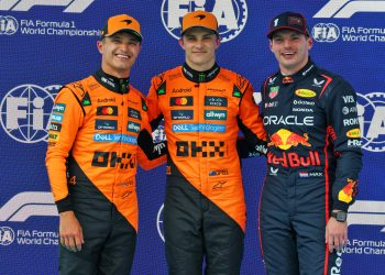 The top 3 qualifiers for the Spanish Grand Prix. Image: XPB Images