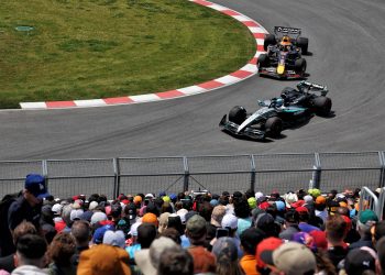 George Russell gave Mercedes the fastest time on the Friday in Canada. Image: XPB Images