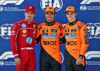 The top 3 qualifiers for the 2025 Austrian Grand Prix. Image: XPB Images
