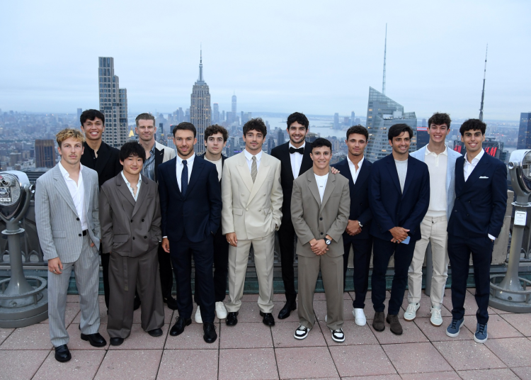 Drivers pose at the Top of the Rock observation deck in New York ahead of the premiere of F1: The Movie. Image: Formula 1