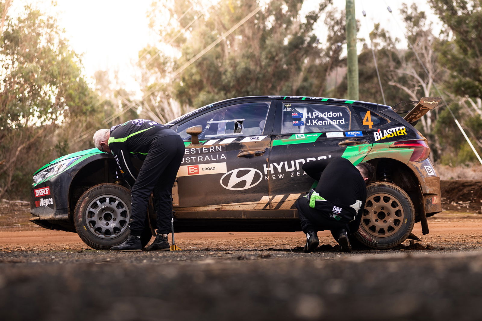 A Rally2-spec Hyundai i20.