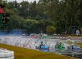 The first wet conditions of 2025's AKC has added intrigue to the Championship chase. Credit: Pace Images