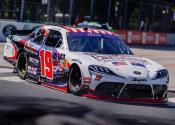Jack Perkins in the #19 Joe Gibbs Racing Toyota Supra.