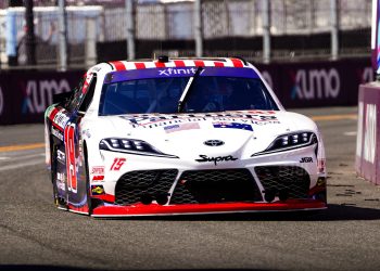 Jack Perkins in the #19 Joe Gibbs Racing Toyota Supra.