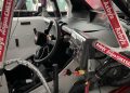 The interior of Cody Ware's Ford Mustang after its crash at Chicago.
