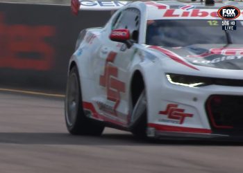 Jaxon Evans' damaged #12 Chevrolet Camaro.