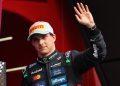 McLaren celebrates his second position on the podium at the 2025 Formula 1 British Grand Prix. Image: Rew/XPB Images