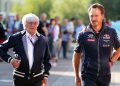 Bernie Ecclestone with Christian Horner Red Bull Racing team principal at the 2015 Belgian Grand Prix.