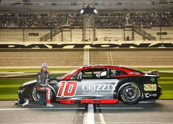 DAYTONA BEACH, FLORIDA – FEBRUARY 12: Ty Dillon, driver of the #10 Grizzly Nicotine Pouches Chevrolet poses on track during qualifying for the NASCAR Cup Series Daytona 500 at Daytona International Speedway on February 12, 2025 in Daytona Beach, Florida. (Photo by Jared C. Tilton/Getty Images) | Getty Images
