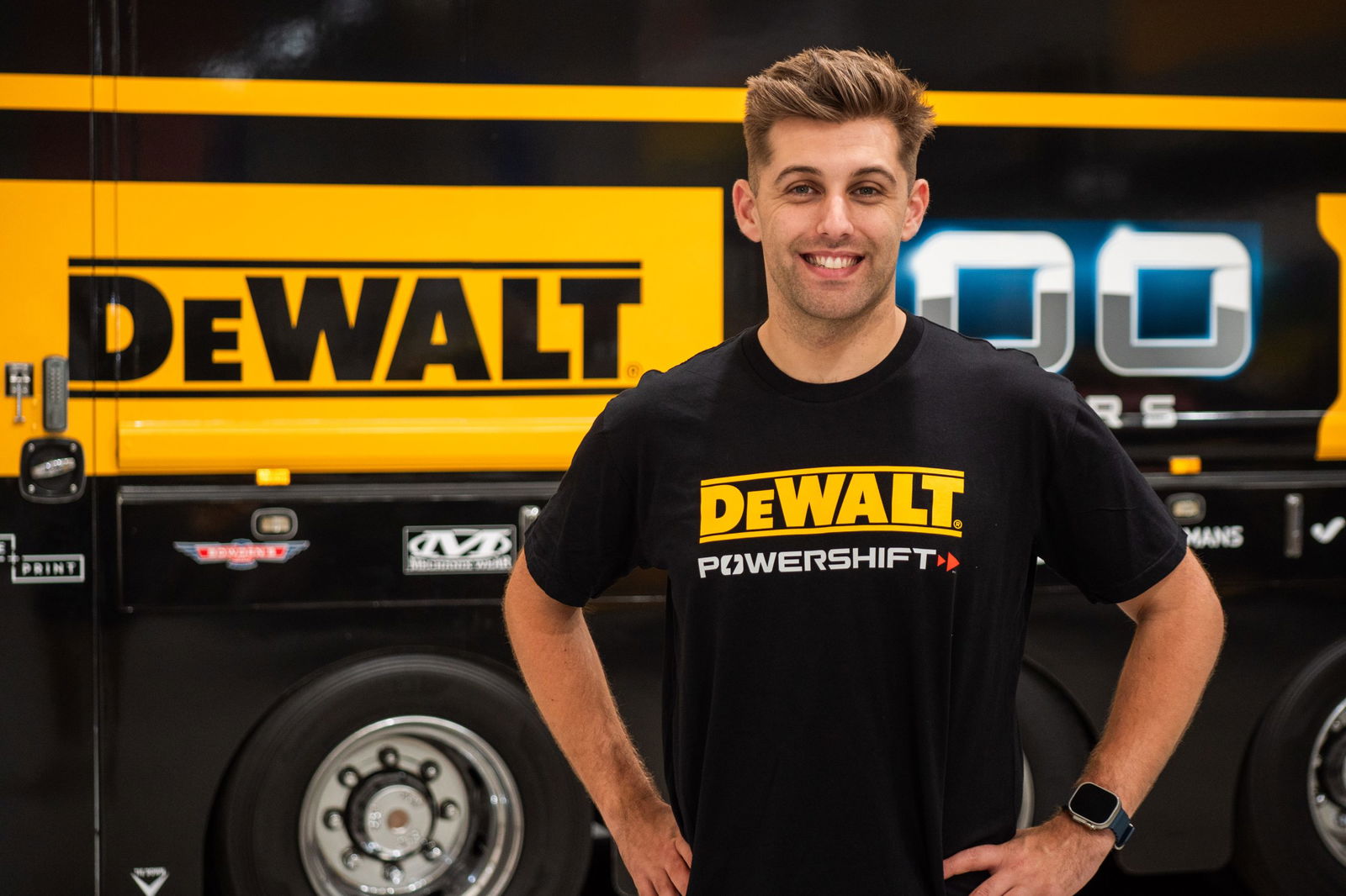 Team 18 driver Anton De Pasquale in DeWalt colours.