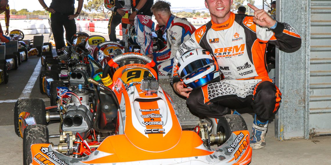 Henry Johnstone survived a frantic SP Tools Australian Kart Championship KZ2 final