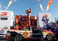 Scott McLaughlin celebrates the 2018 Supercars title.