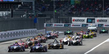 Start of race during the Mexico City E-Prix, Round 2 of the 2025 FIA Formula E World Championship at Autodromo Hermanos Rodriguez in Mexico City.