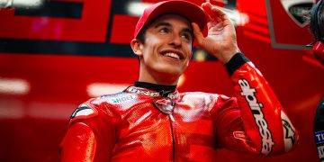 Marc Marquez dressed in Ducati red.