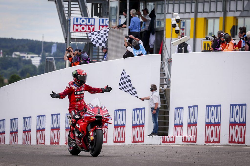 Francesco Bagnaia won the MotoGP German Grand Prix. Image: Supplied