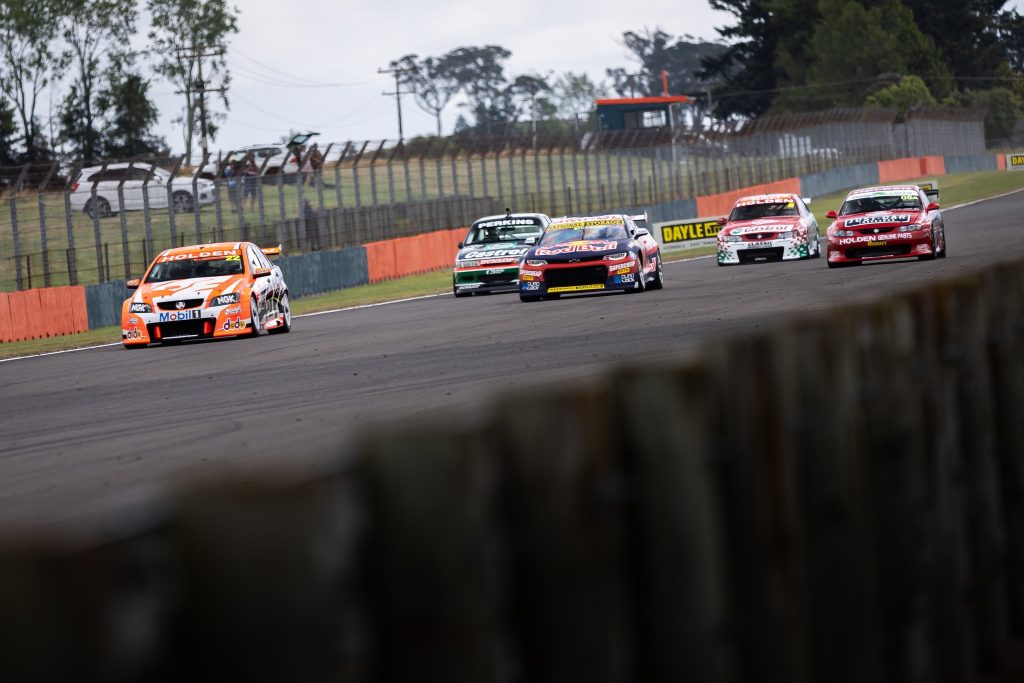 V8 Supercars of differing vintage, as well as a Nations Cup-spec Monaro, at Taupo. Image: Super Sprint NZ Facebook